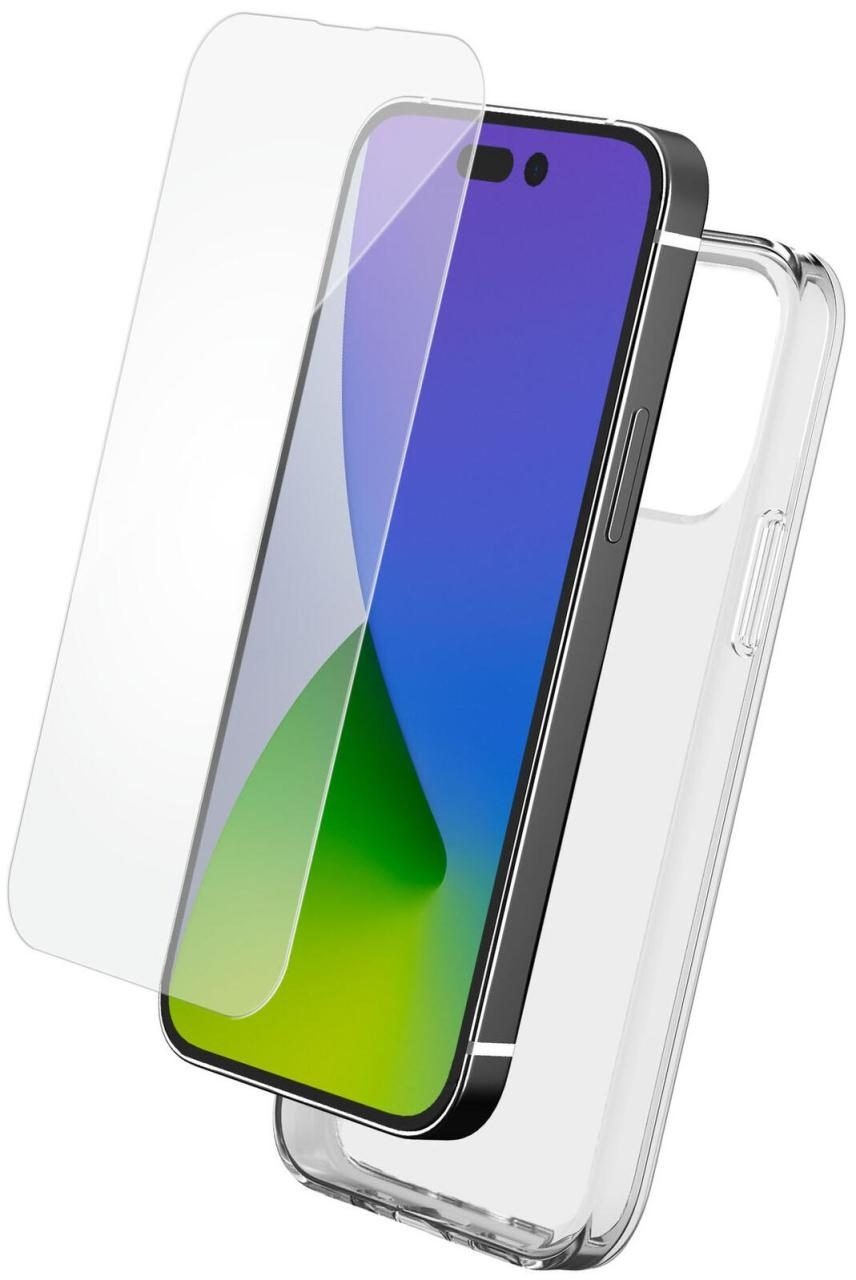 BigBen Handy-Cover Tasche+Glas für iPhone 14 Pro transparent