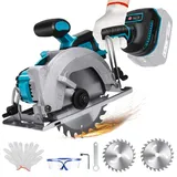 Akku-Kreissäge für Makita 18V Lithium-Akku, Bürstenlose Mini Handkreissäge mit 2 Sägeblättern, Mini-Kreissäge zum Schneiden von Fliesen und Holz (140mm)