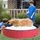 PawHut Hundepool Rot Ø140xH30 cm