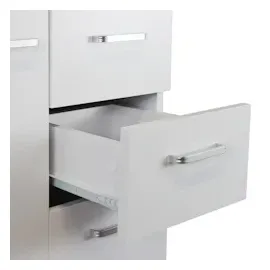stabilo-sanitär Waschbeckenunterschrank 'Knut' polarweiß matt mit 3 Schubladen, Waschtischunterschrank 63x30x54cm