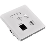 Irfora WLAN-Router für den Wandeinbau 300M AP Access Point WLAN-Router USB-Ladebuchse Wandmontierter WLAN-AP-Router mit WPS-Verschlüsselung