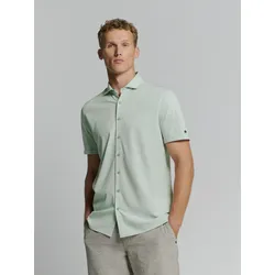 Langarmhemd NO EXCESS "No Excess Jersey-Hemd", Herren, Gr. L, Normalgrößen, grün (mint), 60% Viskose, 35% Nylon, 5% Elasthan, casual, regular fit, Hemden
