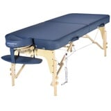 Master Massage Phoenix 71cm Mobil Klappbar Massageliege ThermaTop Integrietes Heizsystem Kosmetikliege/-bett Holzfuß und Tragetische, Körper warm Königsblau