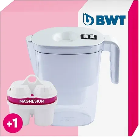 BWT Life Wasserfilterkanne 2,6 Liter | Manuelle Bedienung | Für die Arbeitsplatte | Inklusive 1 Magnesiumfilter