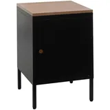 MCW Nachttisch MCW-L84, Nachtschrank Kommode Beistelltisch Schrank, Metall 63x40x40cm, Melaminbeschichtet ~ schwarz