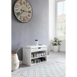 Wohnling Schuhbank 60 x 40 x 30 cm geschlossen weiß