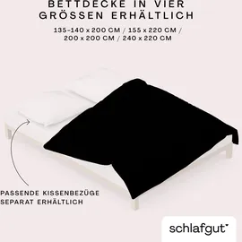 schlafgut Knitted Jersey Schwarz 135 x 200 cm + 80 x 80 cm