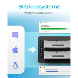 Icy Box IB-1233CL-CR, HDD Docking & Klonstation mit Kartenlesern CF + SD und USB Hub, USB 3.2 Gen1 (5 Gbit/s)