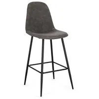 BIZZOTTO Barhocker New Irelia 2er- Set aus Kunstleder, Dunkelgrau