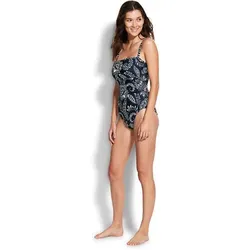 SEAFOLLY Damen Bikinihose Folklore Reversible, Green Tea, 42