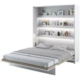 MEBLINI Schrankbett Bed Concept - Wandbett mit Lattenrost - Klappbett mit Schrank - Wandklappbett - Murphy Bed - Bettschrank - BC-13-180x200cm Vertikal - Weiß Hochglanz/Weiß