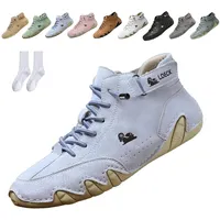 Snrtevu Alpaca Barfußschuhe, Alpaca-Ergonomischer, Wasserdichter & Schmerzlindernder Leder-BarfußSchuh, Schuhe Damen, Wasserdichte und Atmungsaktive OrthopäDische Barfuss Schuhe (Blau,44) - 44 EU