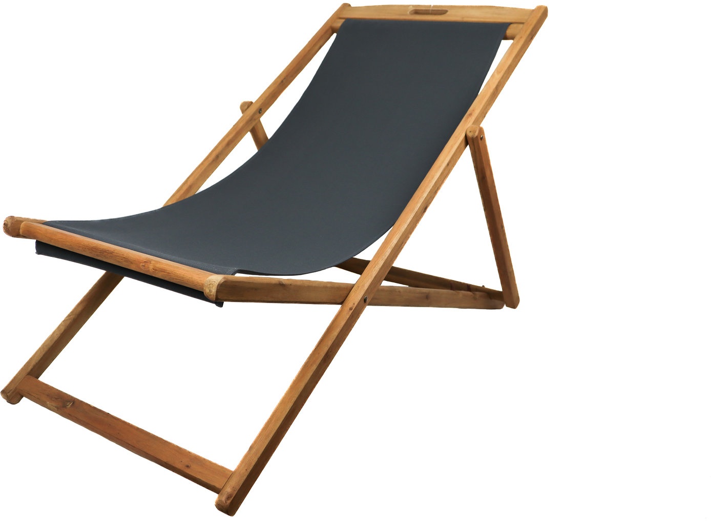 Liegestuhl aus Holz mit verstellbarer Rückenlehne