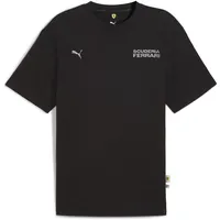 Puma T-Shirt "Scuderia Ferrari Lifestyle T-Shirt Herren", Herren, Gr. L, schwarz, Obermaterial: 100% Baumwolle; Rippe: 29% Polyester, 71% Baumwolle, regular fit, Rundhals, Shirts T-Shirt