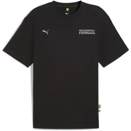 Puma T-Shirt "Scuderia Ferrari Lifestyle T-Shirt Herren", Herren, Gr. L, schwarz, Obermaterial: 100% Baumwolle; Rippe: 29% Polyester, 71% Baumwolle, regular fit, Rundhals, Shirts T-Shirt