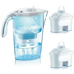 Laica - Packung mit 8 Bi-Flux-Filtern, die den Geschmack des Wassers verbessern und Kalkablagerungen reduzieren + 2-Liter-Reinigungsbehälter