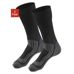 Wandersocken H.I.S, Herren, Gr. 39-42, schwarz (2x schwarz), Baumwollmischung, uni und meliert, Socken, weich gepolstert