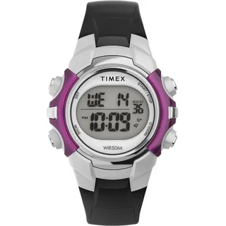 Timex Sport Unisex-Armbanduhr, 33 mm, schwarzes Kunstharzarmband, digitales Zifferblatt, schwarzes Gehäuse TW5M62700