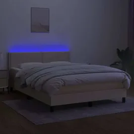 vidaXL Boxspringbett 140 x 200 cm Creme