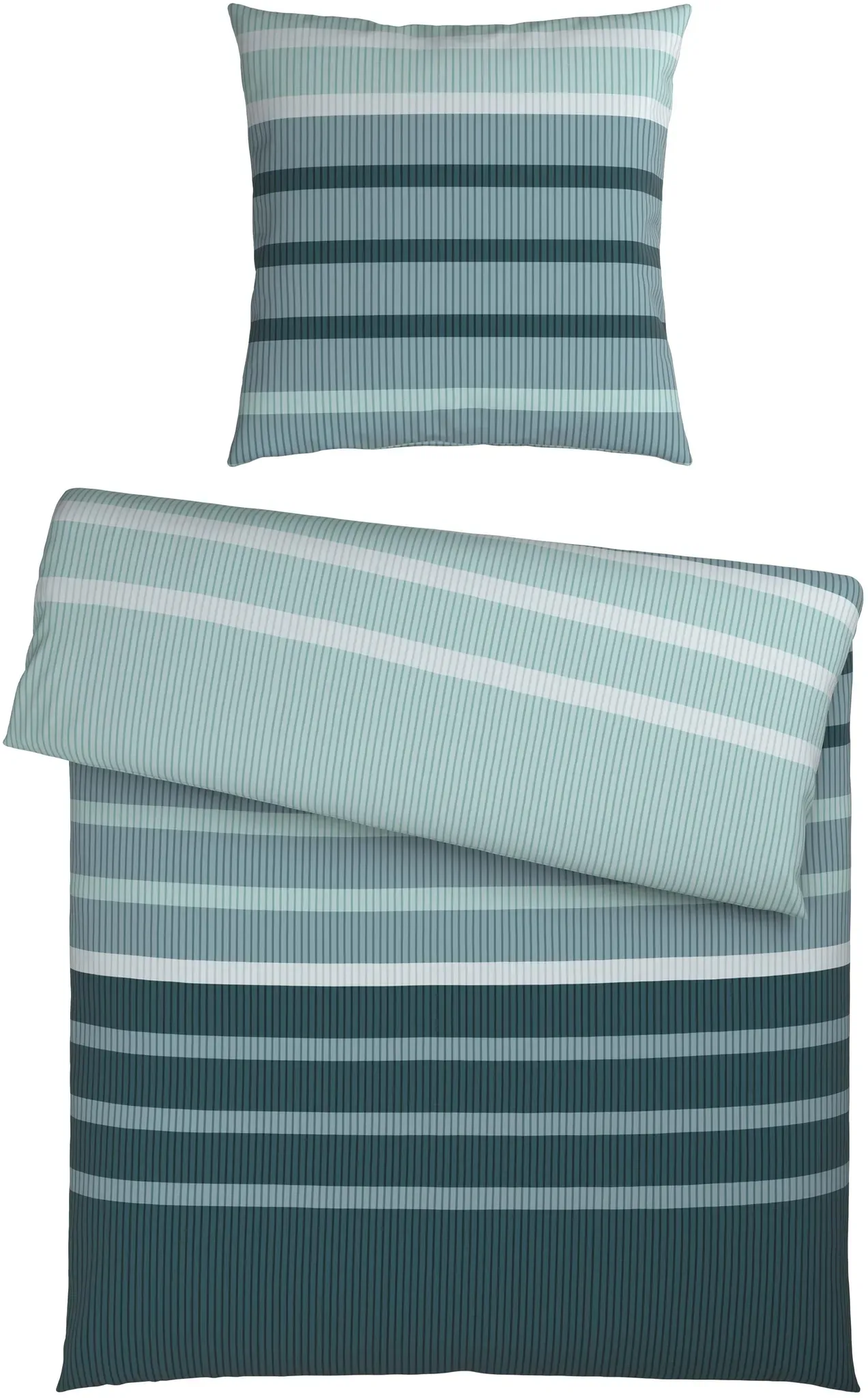 Bettwäsche Streif Blau/Schwarz ca. 135x200cm