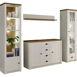 Home Affaire Wohnwand HOME AFFAIRE "Beauvais", weiß, B:300cm H:198cm T:43cm, Holzwerkstoff, Kastenmöbel-Sets, Wohnwand