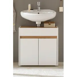 furn.design Waschbeckenunterschrank Center 60 x 62 x 34 cm Weiß/Eiche
