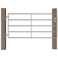 vidaXL 5-Rohr-Weidetor 95-170 x 90 cm Silbern