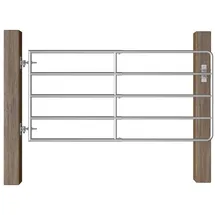 vidaXL 5-Rohr-Weidetor 95-170 x 90 cm Silbern