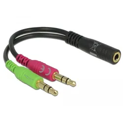 DeLOCK Audioadapter 3,5 mm 4 Pin Klinkenbuchse zu 3,5 mm 3 Pin Klinkenstecker