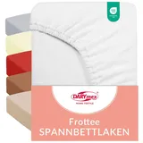 Darymex Frottee Spannbettlaken 180x200 cm, elastisch, Baumwolle, Weiß