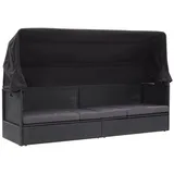 vidaXL Sofabett mit Sonnendach schwarz