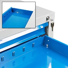 Proregal Kobra Schubladenschrank 120 x 70 x 43,5 cm Lichtgrau/Lichtblau