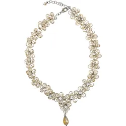 Kette mit Anhänger "Perugia", Damen, Gr. one size, Glas, beige, COLLEZIONE ALESSANDRO, Basic, Halsketten, Blumen aus Glasperlen gefertigt