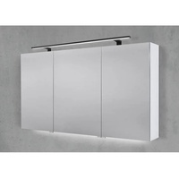 Spiegelschrank 130 cm mit MULTI LED Aufsatzleuchte Doppelspiegelt√oren Beton Anthrazit - 2 Jahre Gewährleistung - mind. 14 Tage Rückgaberecht