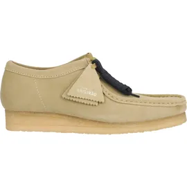 CLARKS Schnürschuh CLARKS "Wallabee Maple", Herren, Gr. 39,5, beige, Leder, Schuhe Schnürschuh, mit unnachahmlicher Kreppsohle