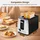 Aigostar & Toaster 2 Scheiben mit Brötchenaufsatz, 7 Bräunungsstufen Matt schwarz