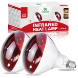 REPTI HOME 250W Infrarotlampe wärmelampe, R125 Rotlichtlampe Wärmelampe für Hühner 2 Stück, E27 Reptilien Terrarium Heizlampe für Hühnerfarmen, Säugetiere, Geflügel