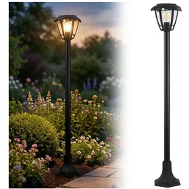 ideoon lights Außenleuchte Solar-LED 175,0 cm inkl. PIR Bewegungssensor schwarz