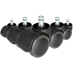 hjh OFFICE Stuhlrollen 5x ROLO FREE 10mm/50mm Metall, Kunststoff