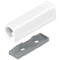 TIP-ON Adapterplatte für Türen, Kurzversion, gerade, Schrauben, seidenweiss