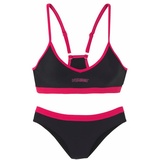 VENICE BEACH Bustier-Bikini Damen schwarz-pink, Gr.42 Cup C/D,