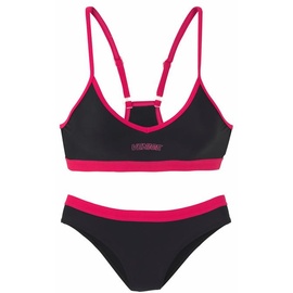 VENICE BEACH Bustier-Bikini, Damen schwarz-pink, Gr.42 Cup C/D,