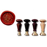 Udig.de Siegelstempel Rundgravur mit Initialen 9,5 cm aus Messing, Gold