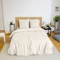 Sweeek Wendebettwäsche creme 2 Personen. Zweimaterial, 260 x 240