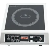 Induktionskochfeld, Induktionskochplatte, LED-Anzeige, Edelstahl/Glaskeramik, 3500 W, 10 Leistungsstufen, Gastronomie, Haushalt, Silber/Schwarz