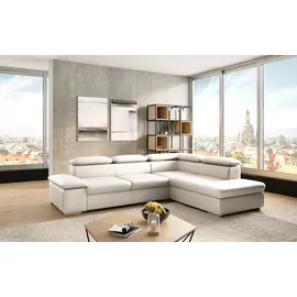 sit&more Ecksofa »Valentine L-Form, B: 272 cm« mit Arm- & Kopfteilverstellung, optional mit Bettfunktion, weiß