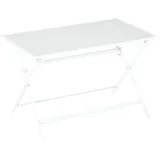 Outsunny Klapptisch mit einem Schirmloch weiß 110L x 70B x 70H cm