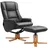 Homcom Relaxsessel Kunstleder 84 x 102 x 71 cm Schwarz mit Hocker