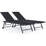 Habitat et Jardin Sonnenliege 199 x 61 x 37 cm Grau/Schwarz
