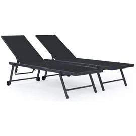 Habitat et Jardin Sonnenliege 199 x 61 x 37 cm Grau/Schwarz